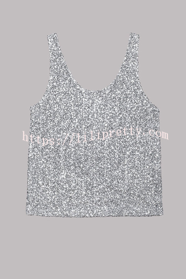 Vacation Luxe Sequin Relaxed Tank Top