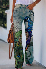 Lilipretty On A Drive Printed Faux High Rise Flare Pants