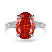 Yellow Stone Radiant Cut Engagement Ring in Sterling Silver