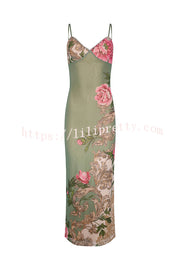 Lilipretty® Reveling in The Unknown Floral Print Slip Stretch Maxi Dress