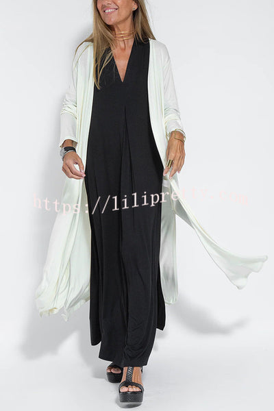 Lilipretty Shades of Happiness Knit Solid Color Slit Drape Cardigan