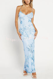 Lilipretty® Reveling in The Unknown Floral Print Slip Stretch Maxi Dress