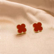 Lilipretty Lucky Clover Gold Stud Earrings