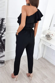 Lilipretty Dancing on Air One Shoulder Ruffle Jumpsuit