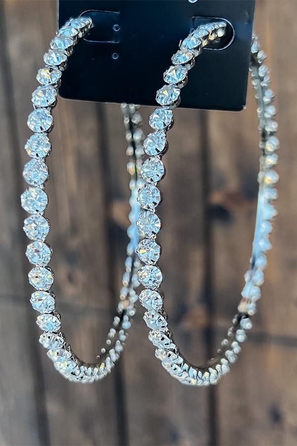 Lilipretty Acrylic Fancy Color Diamond Big Circle Diamond Earrings