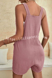 Lilipretty Sun Drenched Linen Blend Pocketed Romper