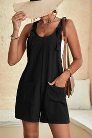 Lilipretty Sun Drenched Linen Blend Pocketed Romper
