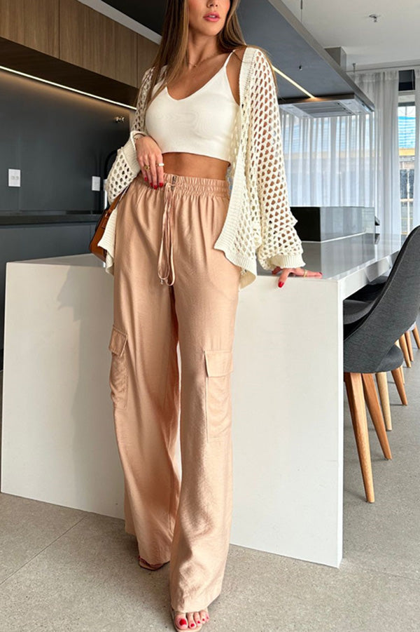 Fashionable Hollow Long Sleeve Holiday Beach Knitted Cardigan