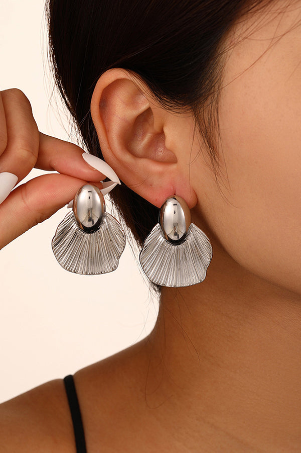 Fashion Stainless Steel Gold-plated Ginkgo Leaf Earrings