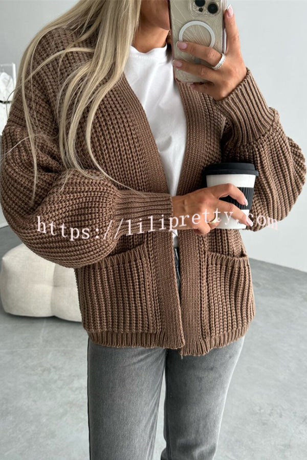 Lilipretty Coad Knitted Pocket Long Sleeved Cardigan