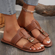 Lilipretty® Casual Simple Flat Metal Buckle Roman Sandals