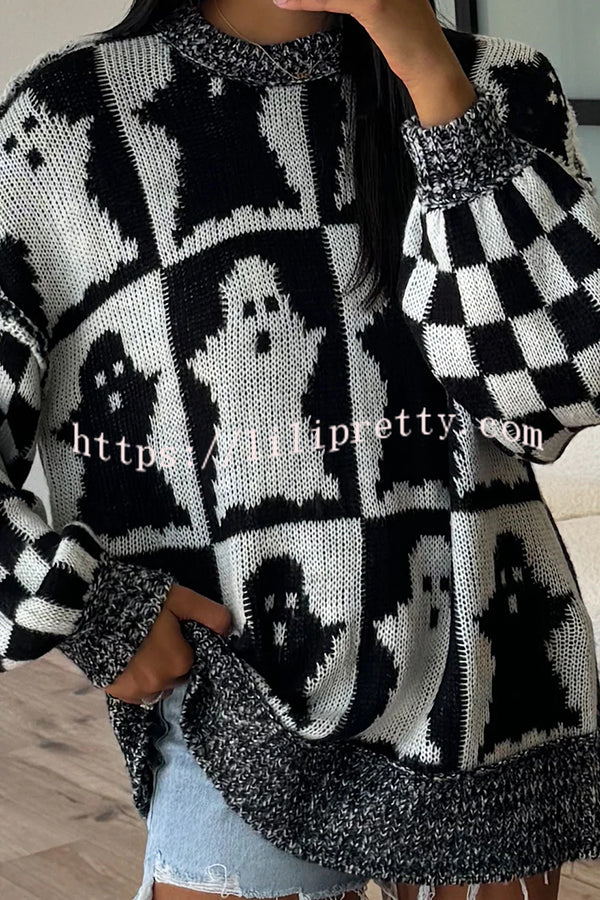 Halloween Casual Loose Crew Neck Sweater