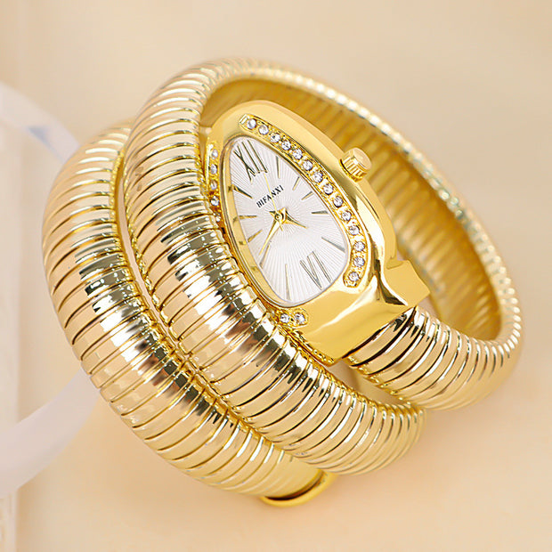 Fashionable Quartz Snake Bracelet Watch