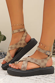 Fashionable Cross Strap Casual Platform Sandals