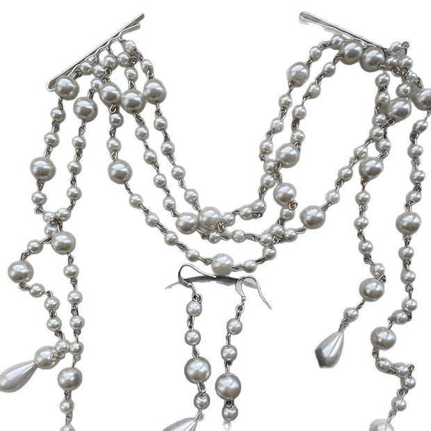 Stylish and Elegant Pearl Tassel Hair Accessories