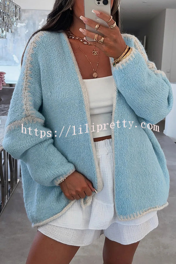 Fashionable Casual Long-sleeved Loose Knitted Cardigan