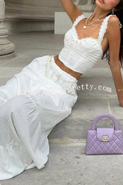 Fashionable Suspender Slim-fit Top and Elastic Waist Stitching Elegant Maxi Skirt Set