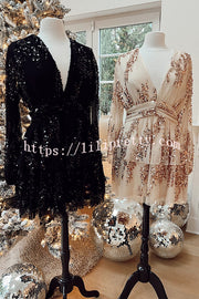 Lilipretty Lilipretty Night To Remember Sequin Chiffon Pleated Tiered Mini Dress