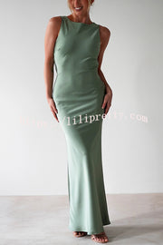 Solid Color Sexy Backless Lace-up Elegant Slim Maxi Dress
