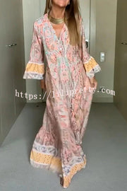 Lilipretty Floral Print Pullover Long Sleeved Maxi Dress
