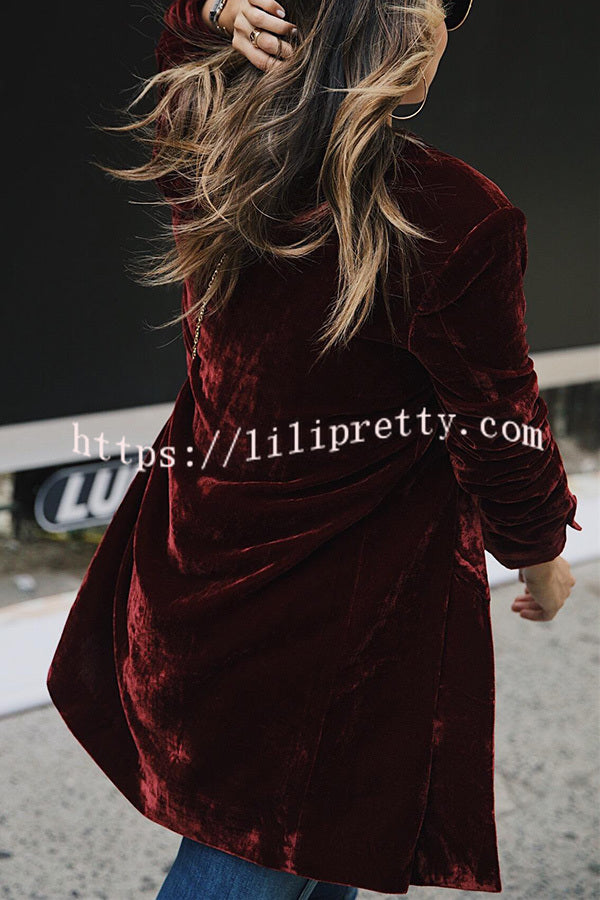 Lilipretty Smiling Days Velvet Lapel Long Sleeve Relaxed or Party Blazer