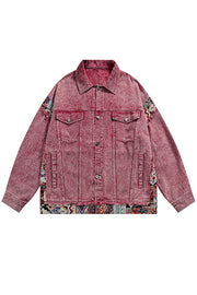 Vintage Patchwork Loose Pocket Denim Jacket