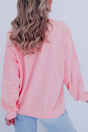 Christmas Sequined Terry Cloth Embroidered Crew Neck Long-sleeved Loose Sweatshirt