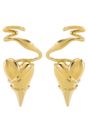Fashionable Thorn-wrapped Heart Earrings