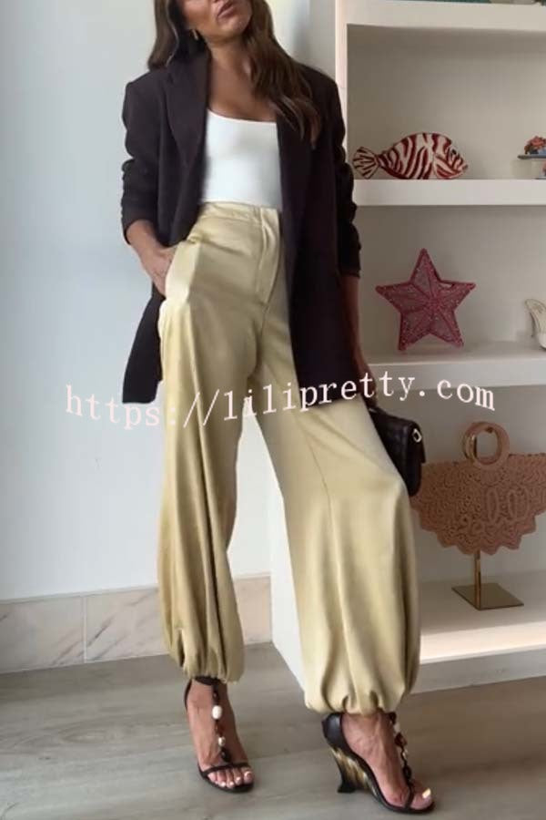 City Phantom Button Up Long Sleeve Lapel Loose Blazer