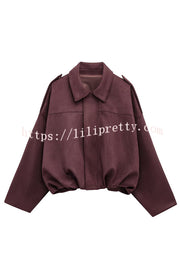 Fashion Lapel Long-sleeved Casual Bomber Jacket
