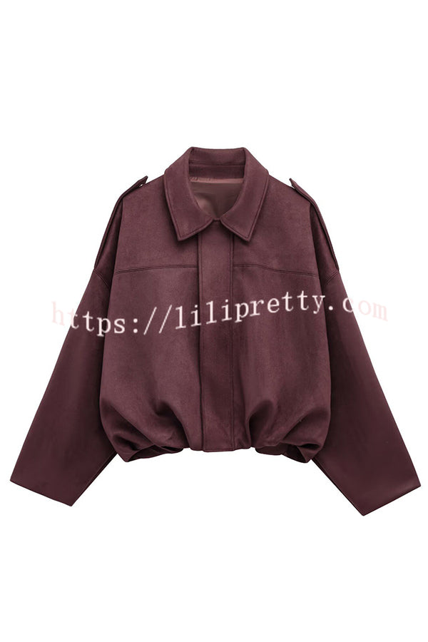 Fashion Lapel Long-sleeved Casual Bomber Jacket