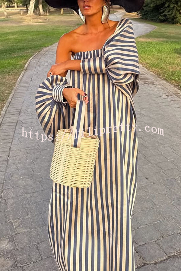 striped balloon sleeve maxi dress store na kd Berry Satin-Striped Detachable Jacket Strapless D – lilipretty Color:Romantic Rose Our maxi dress has gold hardware Light Blue Dresses for
