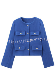 Stylish Buttoned Long Sleeve Casual Pocket Blazer