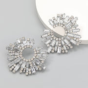 LIlipretty Alloy Diamond Sunflower Earrings