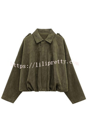 Fashion Lapel Long-sleeved Casual Bomber Jacket