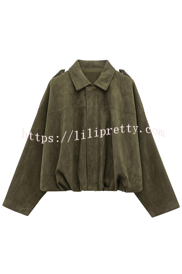 Fashion Lapel Long-sleeved Casual Bomber Jacket