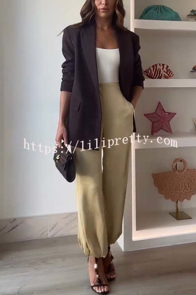City Phantom Button Up Long Sleeve Lapel Loose Blazer