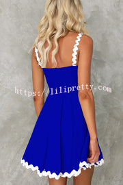 Lilipretty® Aimie Solid Color Wavy Lace Sexy Suspender Mini Dress