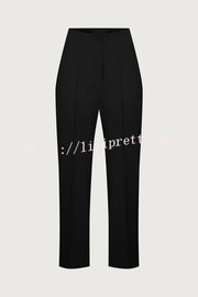 Exquisite and Fashionable High Waist Pocketed Straight Leg Pencil Pants
