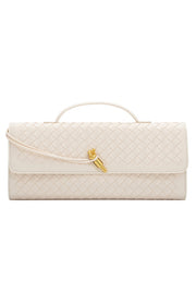 Woven Soft Leather Horizontal Square Accordion Bag