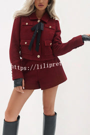 Sweet Dreams Tweed High Rise Pocket Wide Leg Mini Shorts