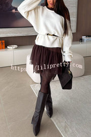 Upper East Chic Knit Wide Neck Long Sleeve Relaxed Sweater