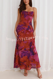 Fashion Tie-dye Backless Suspender Holiday Maxi Dress
