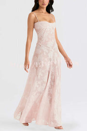 Fashion Sexy Suspenders See-through Holiday Slim Maxi Dress