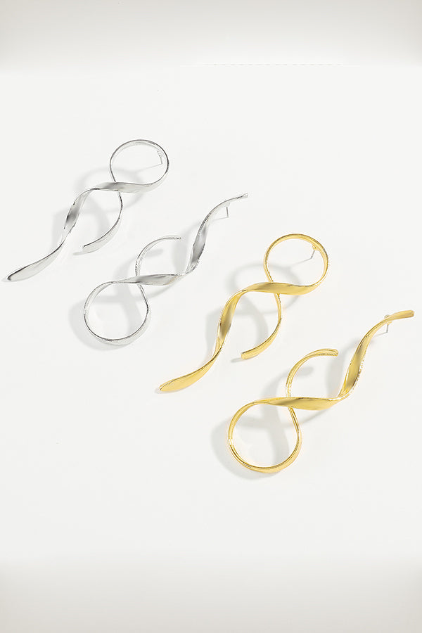 Simple Geometric Wrap Asymmetrical Earrings