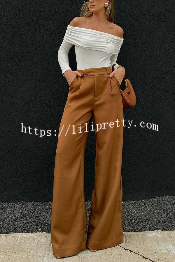 Solid Color Casual Pocket Loose Wide-leg Pants