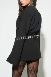 Feel Confident Collarless Single Button Long Sleeve Hourglass Blazer