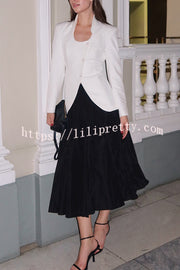 Solid Color Lapel Long Sleeve Casual Button Blazer