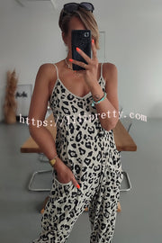 Lilipretty Kind and Casual Leopard Pocketed Relaxed Strap Jumpsuit