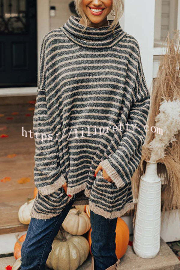 Perfect Timing Stripe Pocketed Tunic Sweater